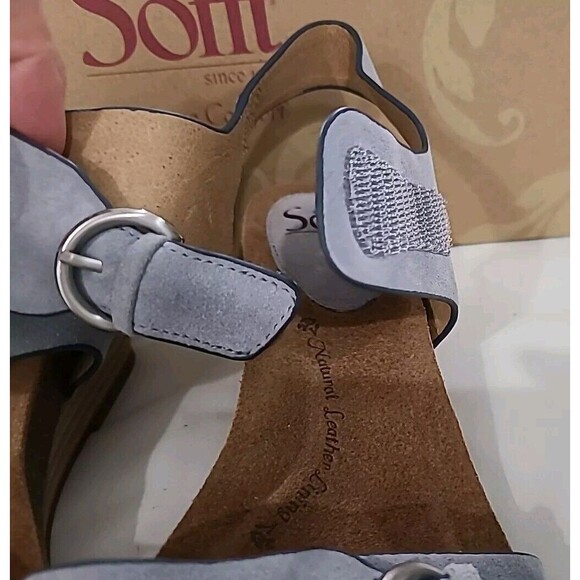SOFFT Vaden Wedge CHAMBRAY Blue Wedge Comfort Leather Adjustable Sandals 9 M - Picture 7 of 12
